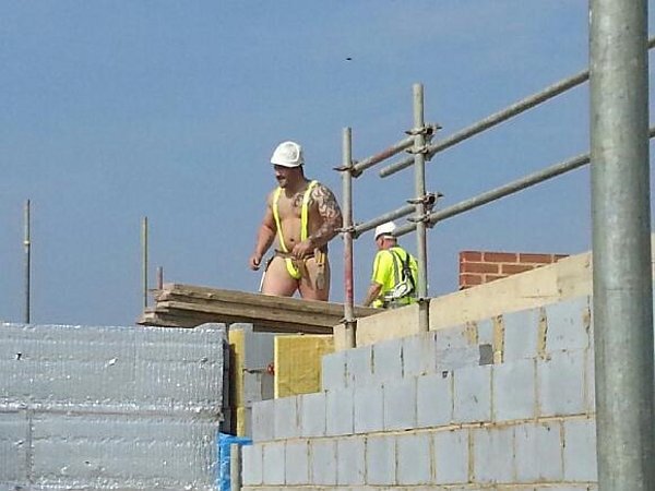 Funny Photo of the day for Sunday, 02 August 2015 from site Jokes of The  Day - Special clothing for construction workers