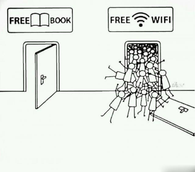 Funny Photo of the day for Monday, 23 November 2015 from site Jokes of The  Day - Free Book or Free WIFI?