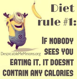 Joke for Monday, 22 February 2016 from site Minion Quotes - Diet rule No1