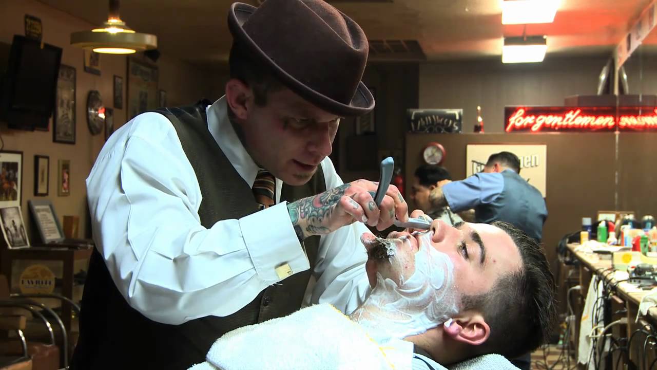 barber shop for a shave.While the barber is foaming him up, he mentions the...